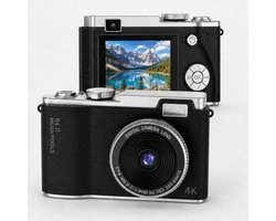 Retro camera - Digitale camera - Met scherm - 64MP zwart VHS look inclusief accessoires video & foto - 16x Zoom - 4K Video - Foto camera - Vintage camera - Digitale camera