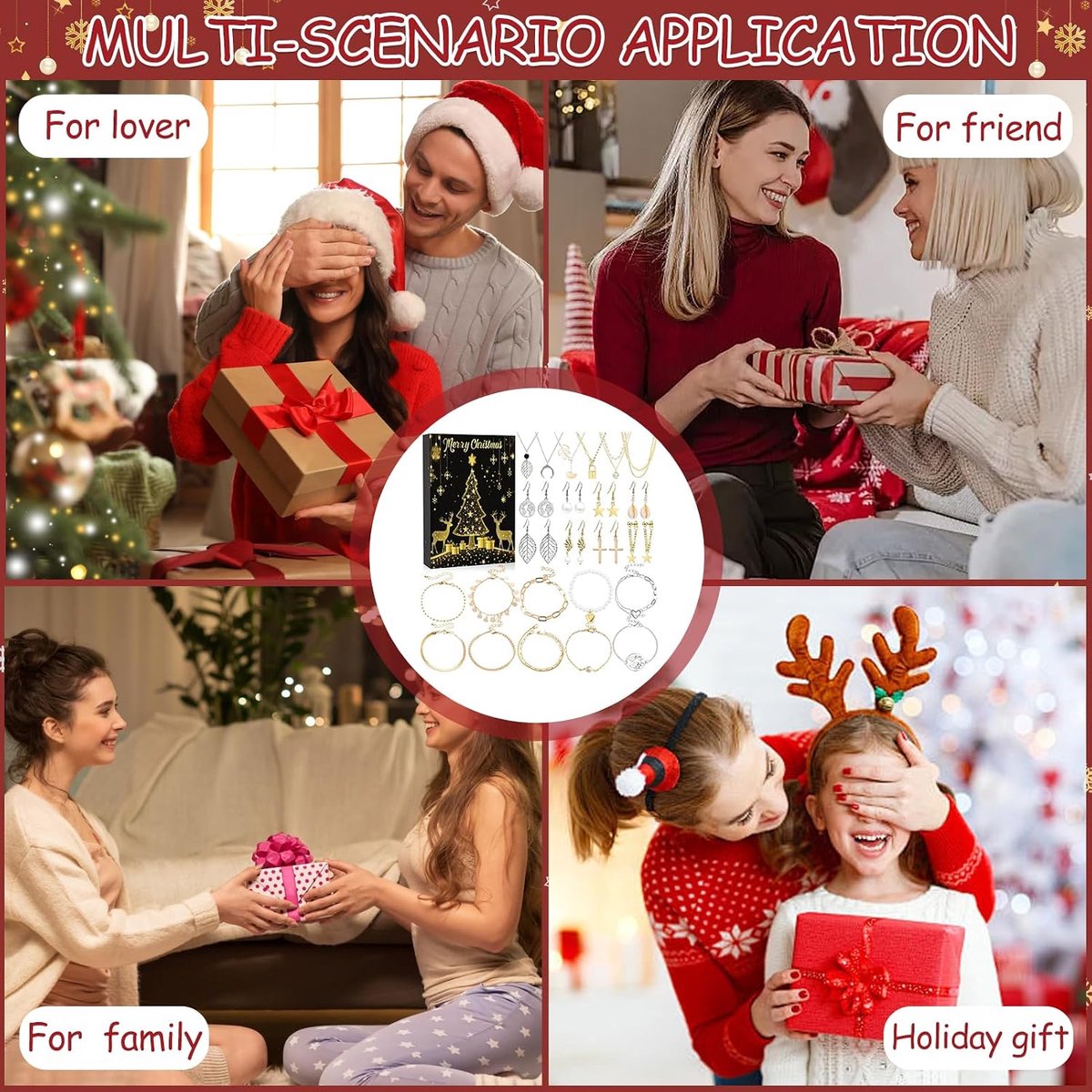 24-Daags Sieraden Adventskalender 2025 voor Dames - Met 24 Verrassingen en Beauty Cadeaus - Unieke Kerstkalender met Modeaccessoires en Cosmetica – foto 4