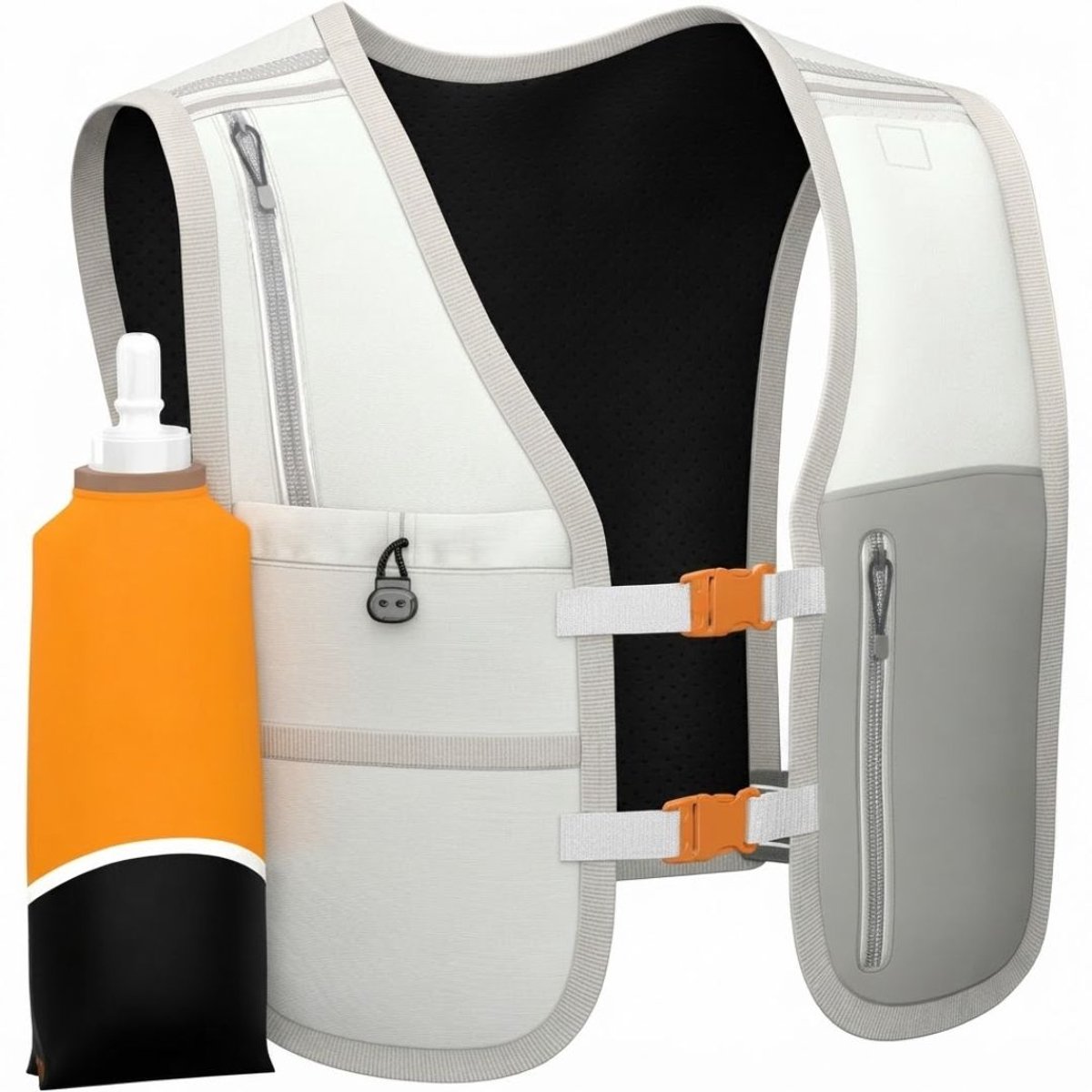 VALI® Hardloopvest - Hardloopvest met Drinken en Telefoonhouder - Hardloopvestje - Grijs - 27cm x 24cm x 5cm