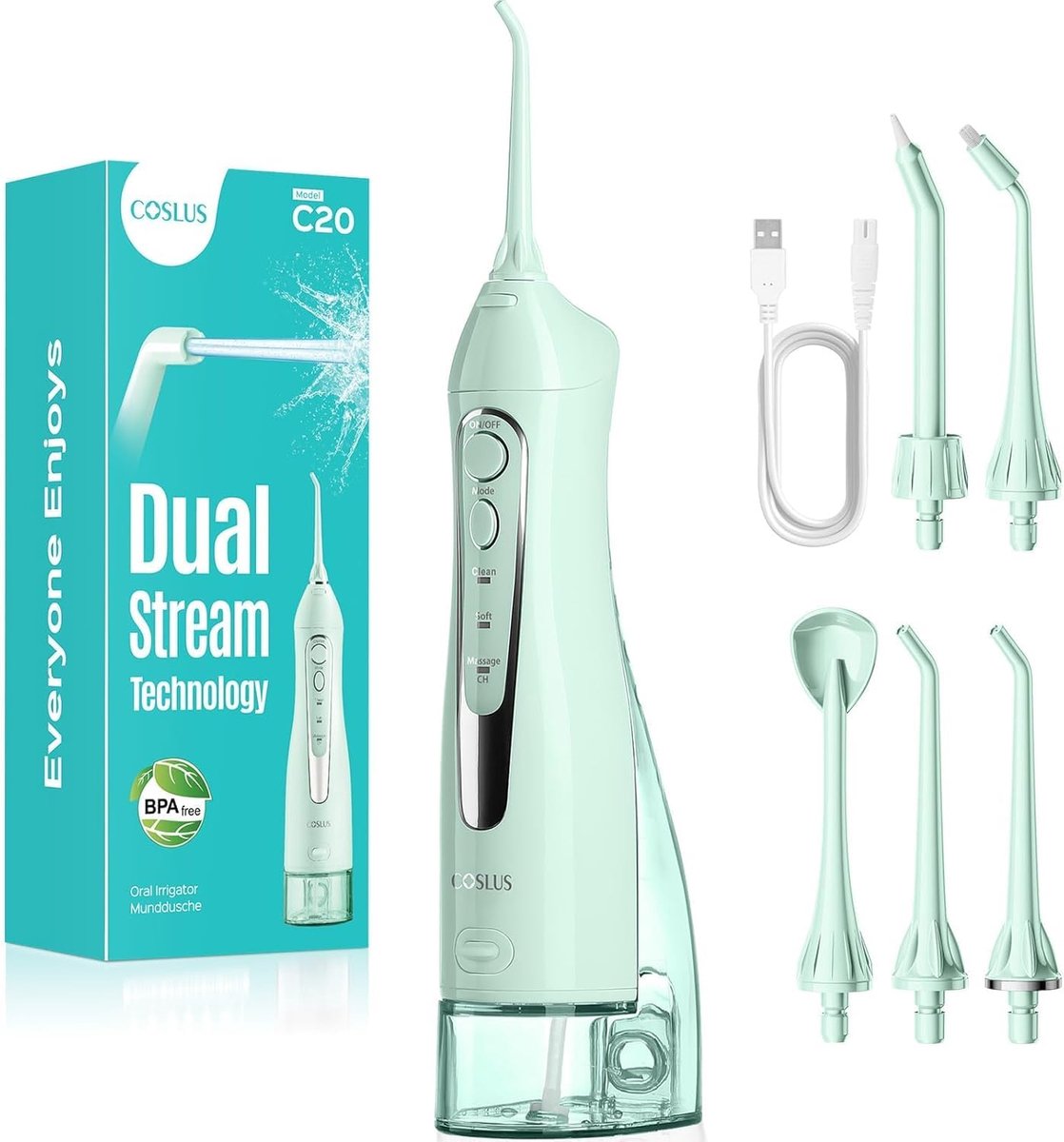 Draagbare Draadloze Water Flosser voor Tanden - 300ML Oplaadbare Irrigator met IPX7 Waterdicht