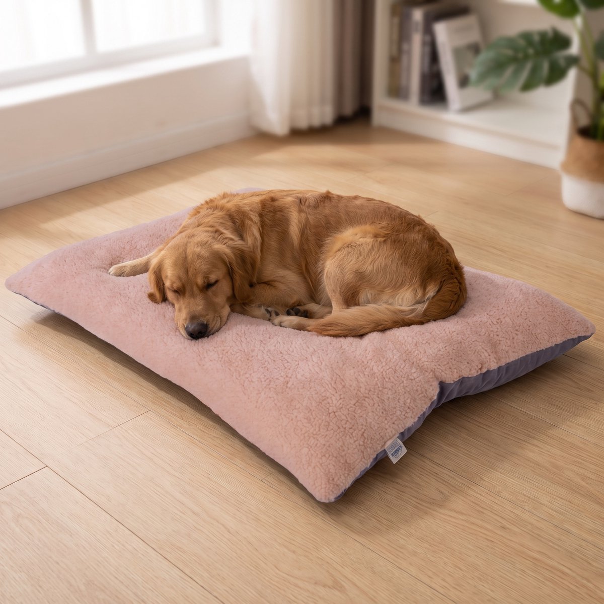 INDECOR Hondenkussen & Kattenkussen - Dubbelzijdig Huisdierbed - Wasbaar Dierenkussen - Zacht Ligkussen voor Hond & Kat - 35 x 50 cm - Roze-Antraciet