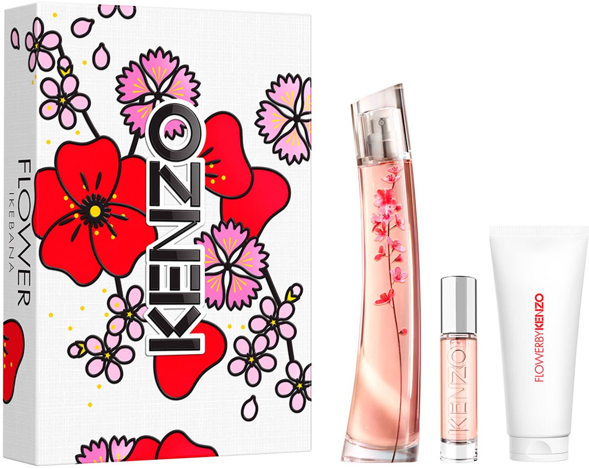 Kenzo Flower Ikebana Sakura Gift Set 75 ml EDP + 10 ml EDP + 75 ml Body Milk