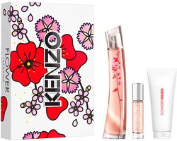 Kenzo Flower Ikebana Sakura Gift Set 75 ml EDP + 10 ml EDP + 75 ml Body Milk