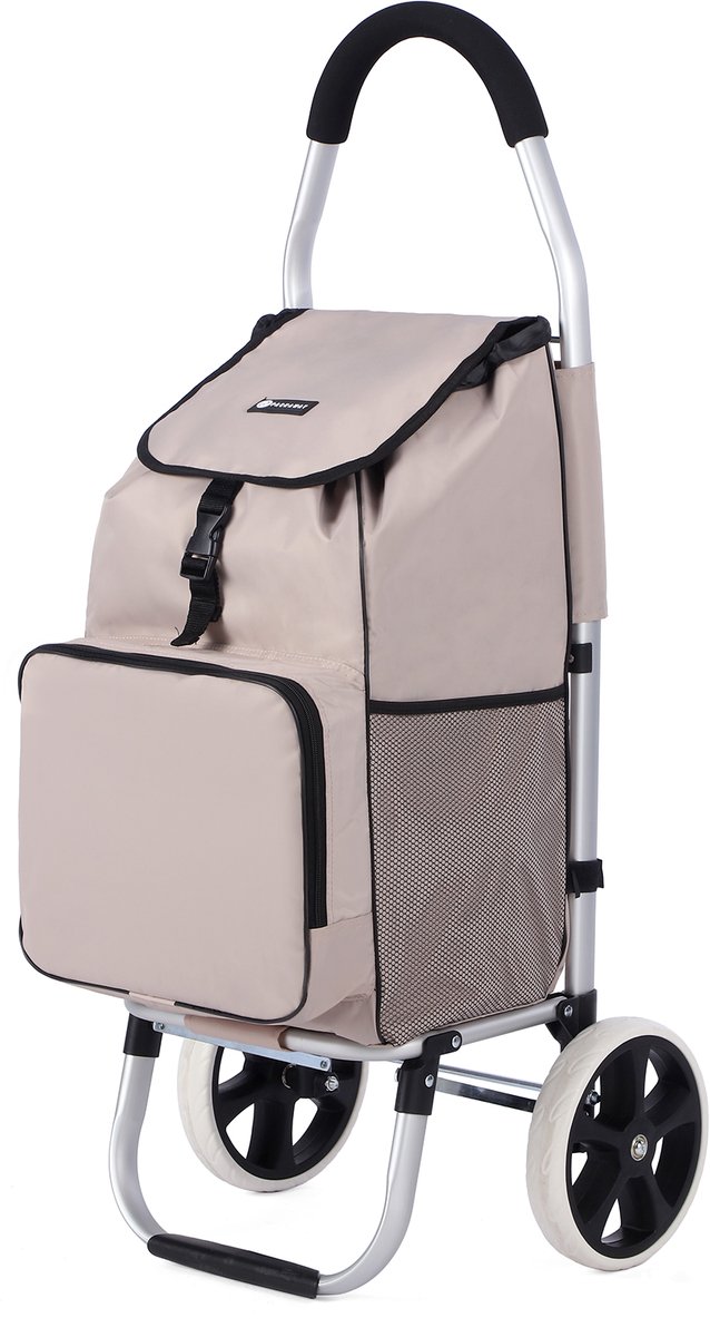 Packaway Boodschappentrolley met koelvak - 45L - boodschappenwagen - steekwagen functie - Champagne
