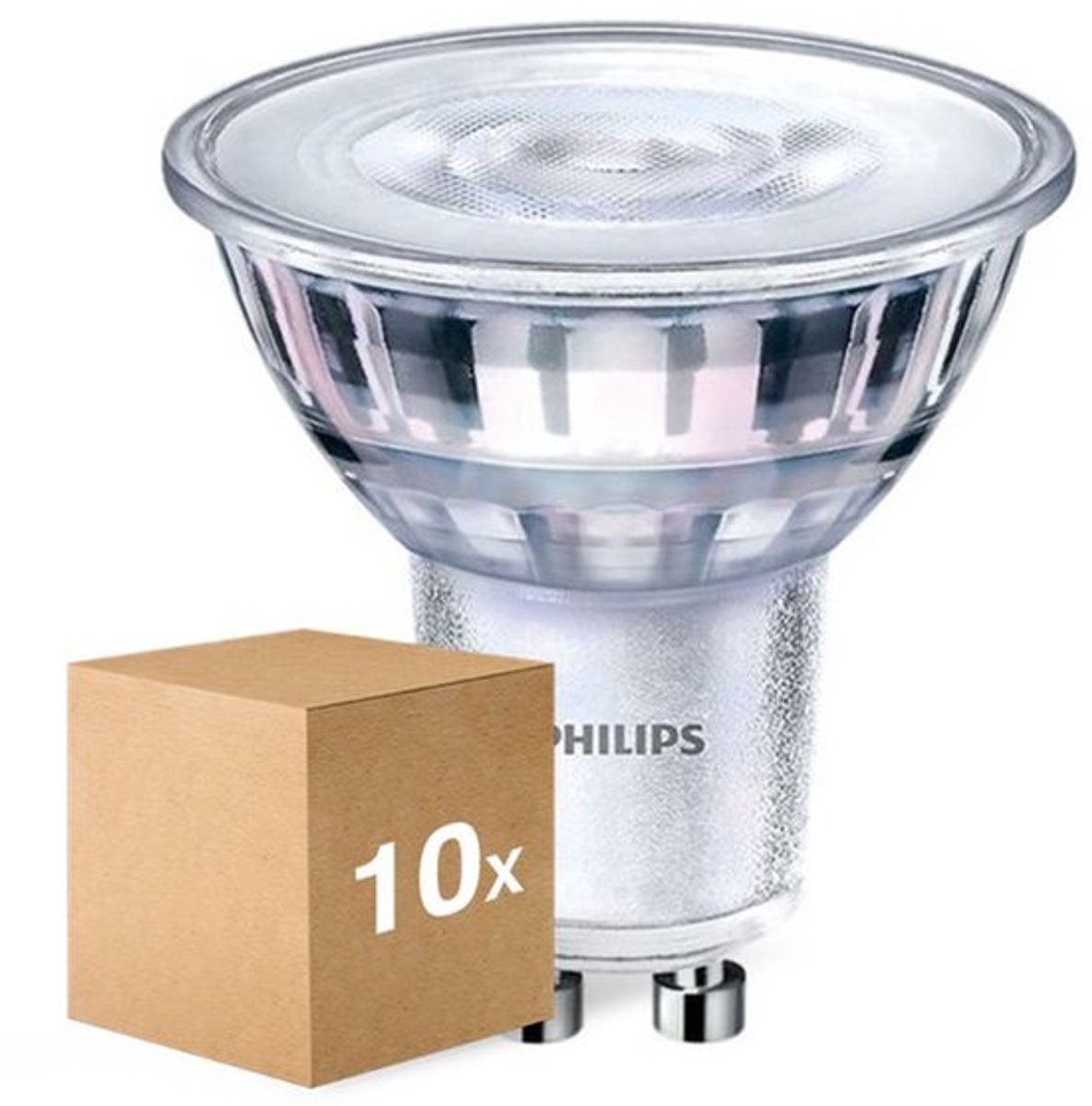 Philips LEDSpot GU10 4W 2700K 350lm 230V - Zeer Warm Wit - Dimbaar - Per doos á 10 stuks