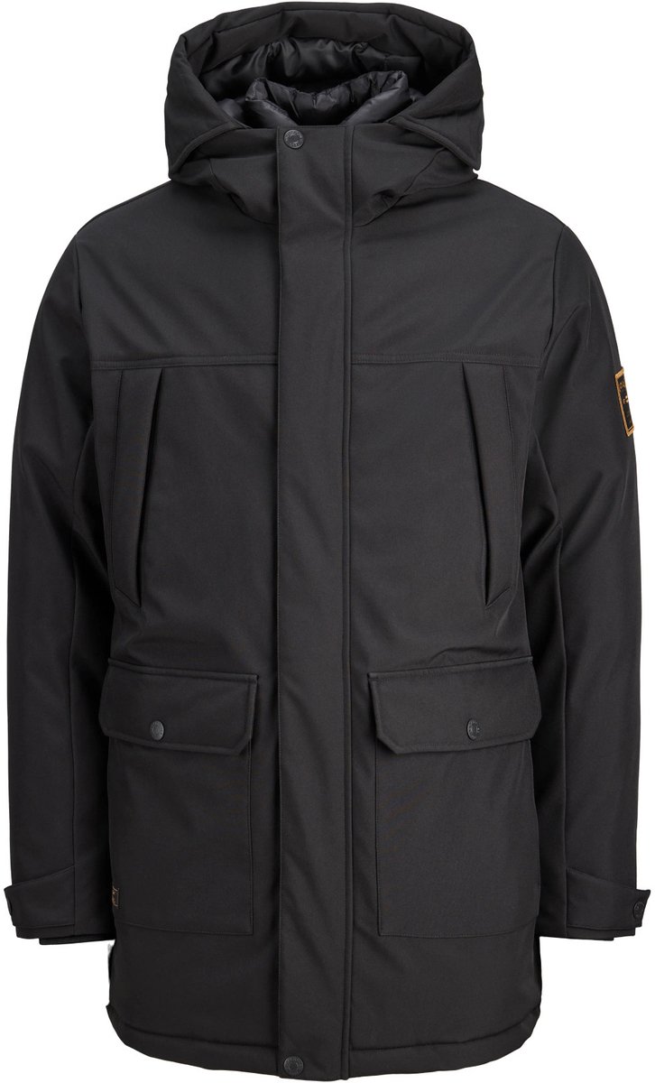 Jack & Jones - Heren Jas winter Finn Softshell Parka - Zwart - Maat L