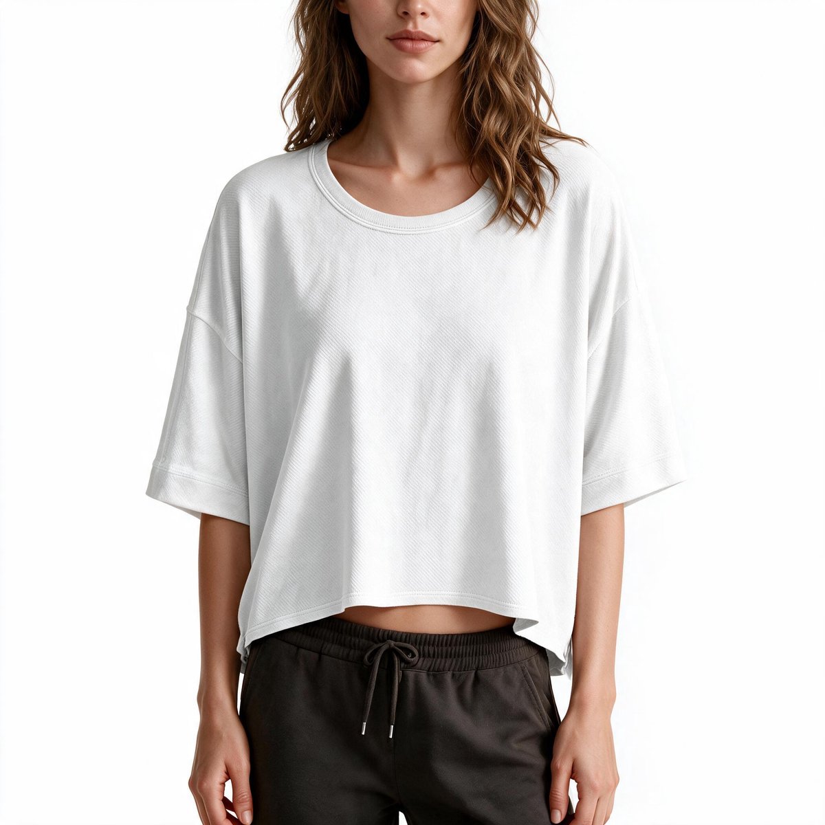 Imily Bela Dames Oversized Croptop met Halflange Mouwen