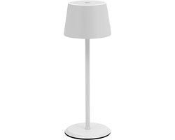 Securit - Tafellamp Oplaadbaar - Monte-Carlo | 8-10 hrs Brandduur | Dimbaar | Draadloos | 22cm | Wit