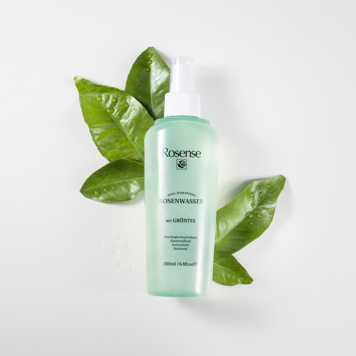 Rosense - Rozenwater met Groene Thee - 200 ml- 100% Puur- Gezichtswater - Gezichtsverzorging - Spray