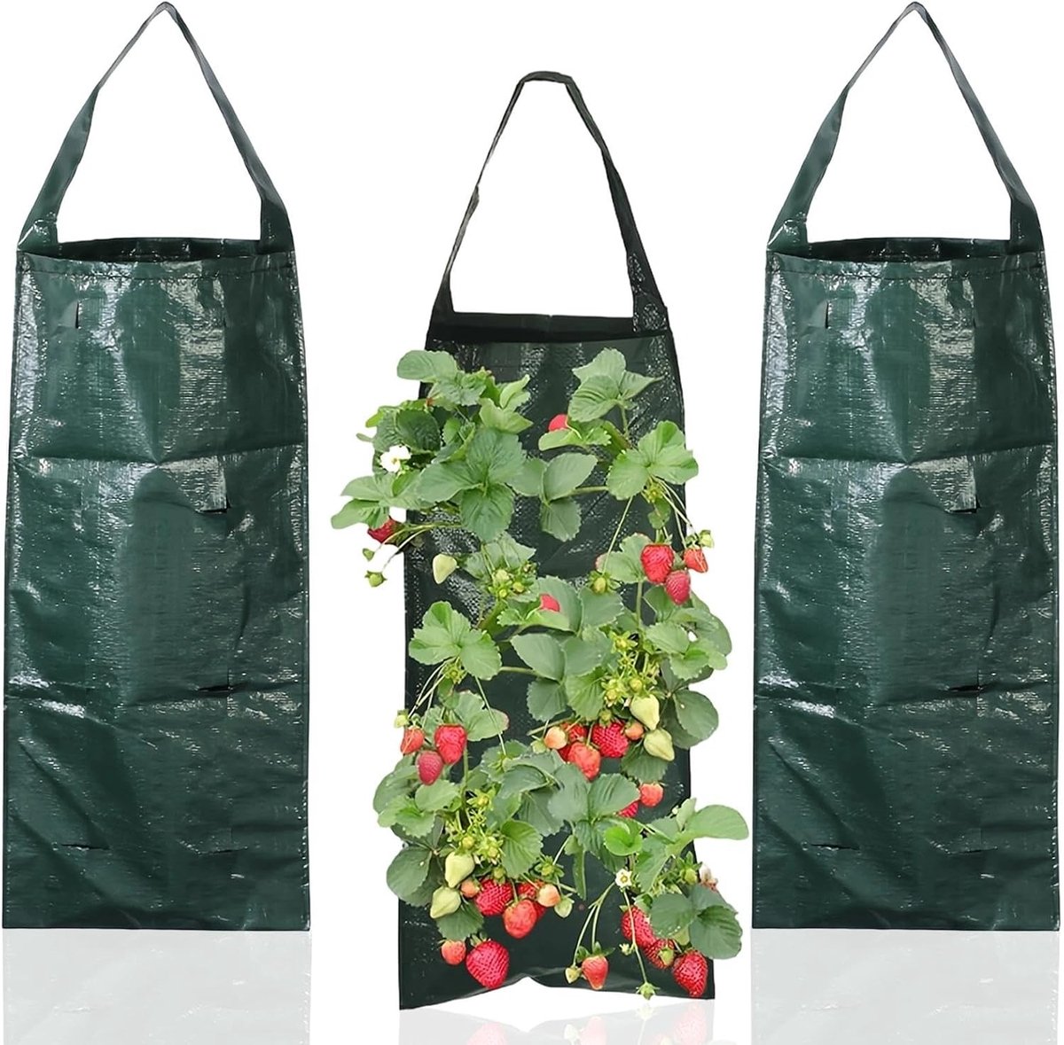 3 Stuks Ademend Verticale Planttassen voor Buitengebruik - Perfect voor Aardbeien, Tomaten en Groenten