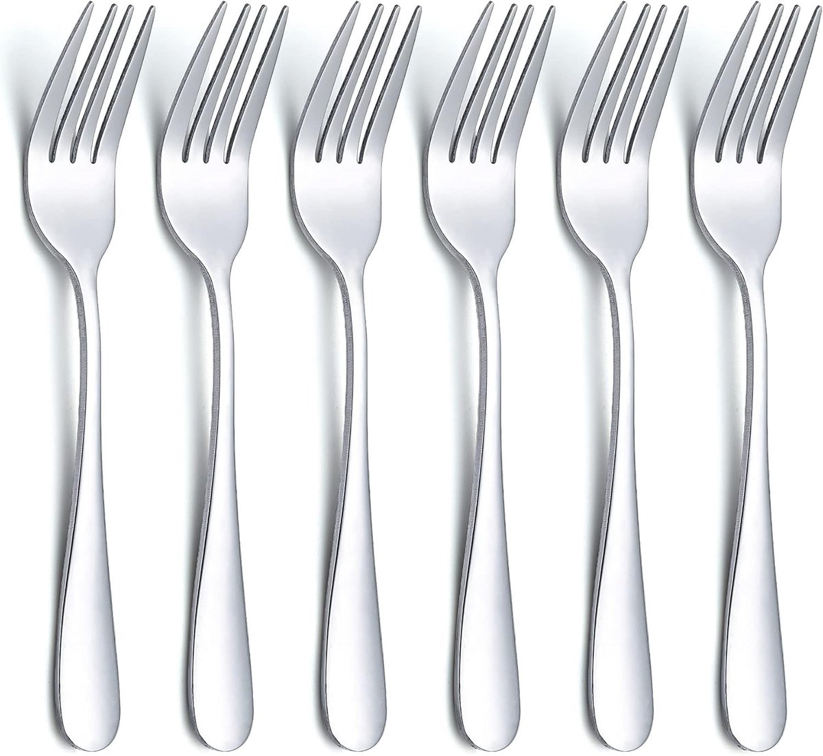 Set van 6 Mini Dessert Forks van RVS - Perfect voor Taart, Fruit, Snacks en Feestjes