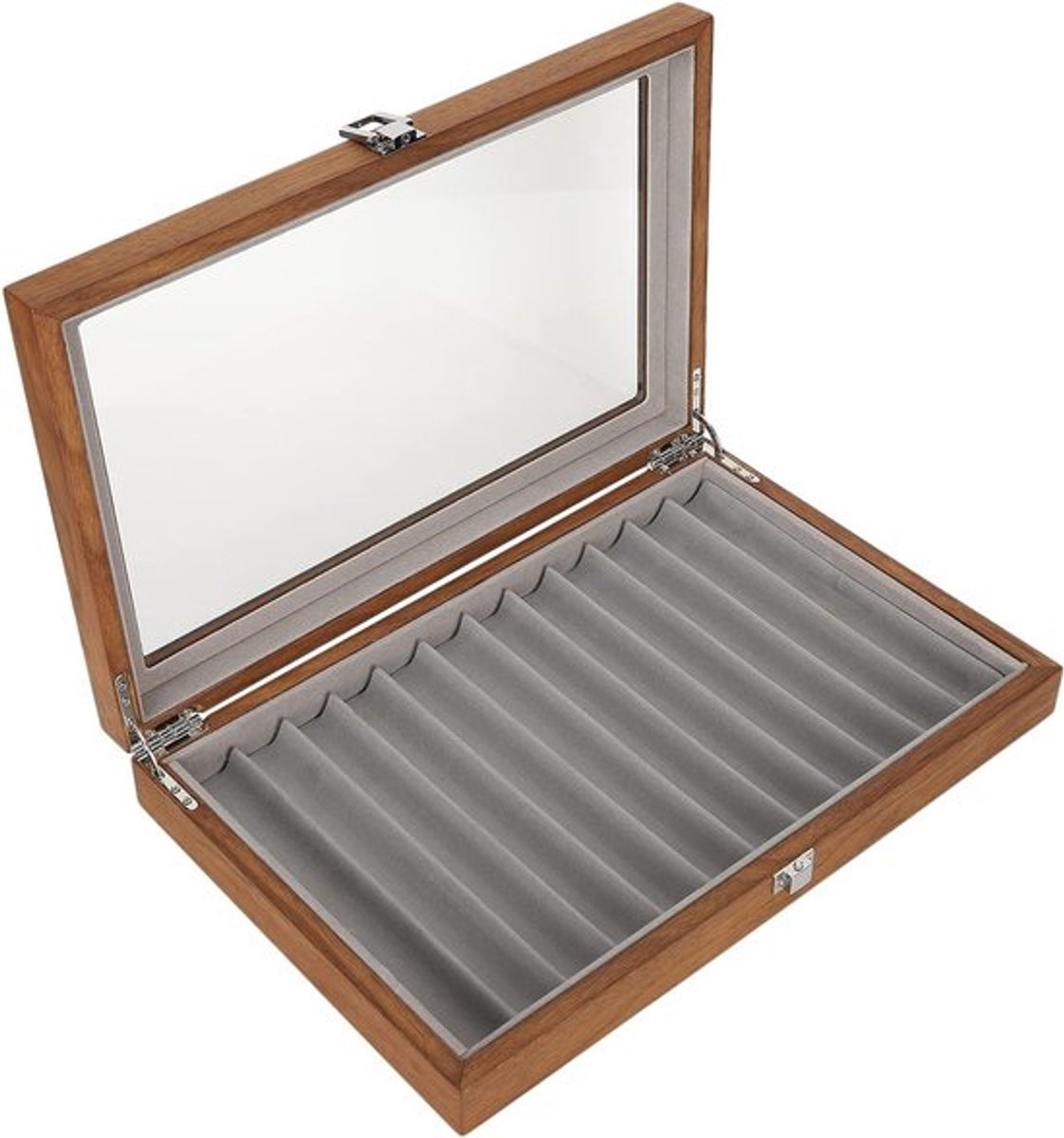 Elegante Houten Pennenhouder - Luxe Opbergdoos voor 12 Pennen, Perfect voor Thuis of Tentoonstelling