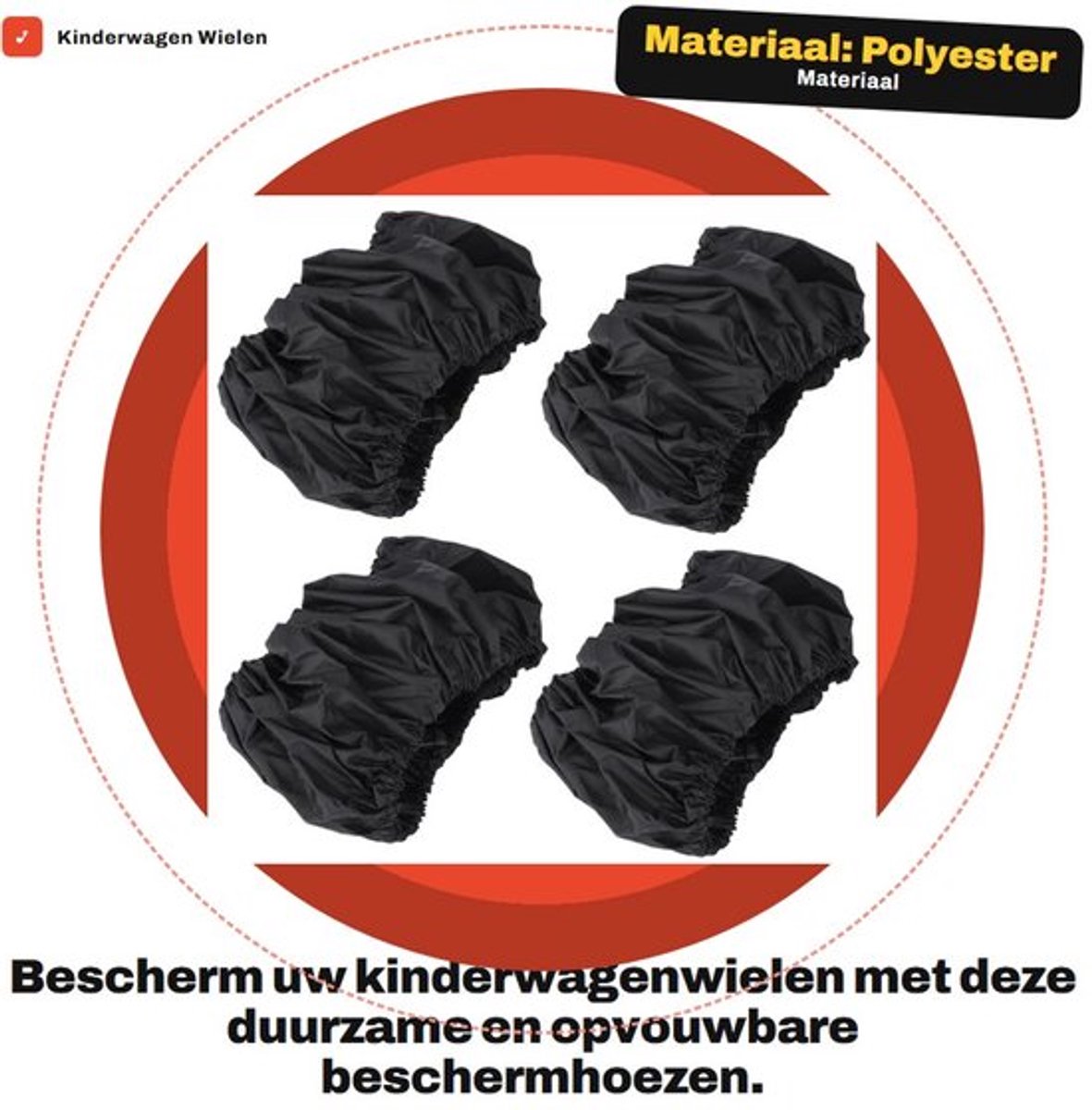 Wielenhoes Gloednieuw - Kinderwagen Wielen Cover - Stofdichte Bandenhoes - Opvouwbaar - Polyester - Geschikt voor Wieldiameter 12-25 cm - Wielcover