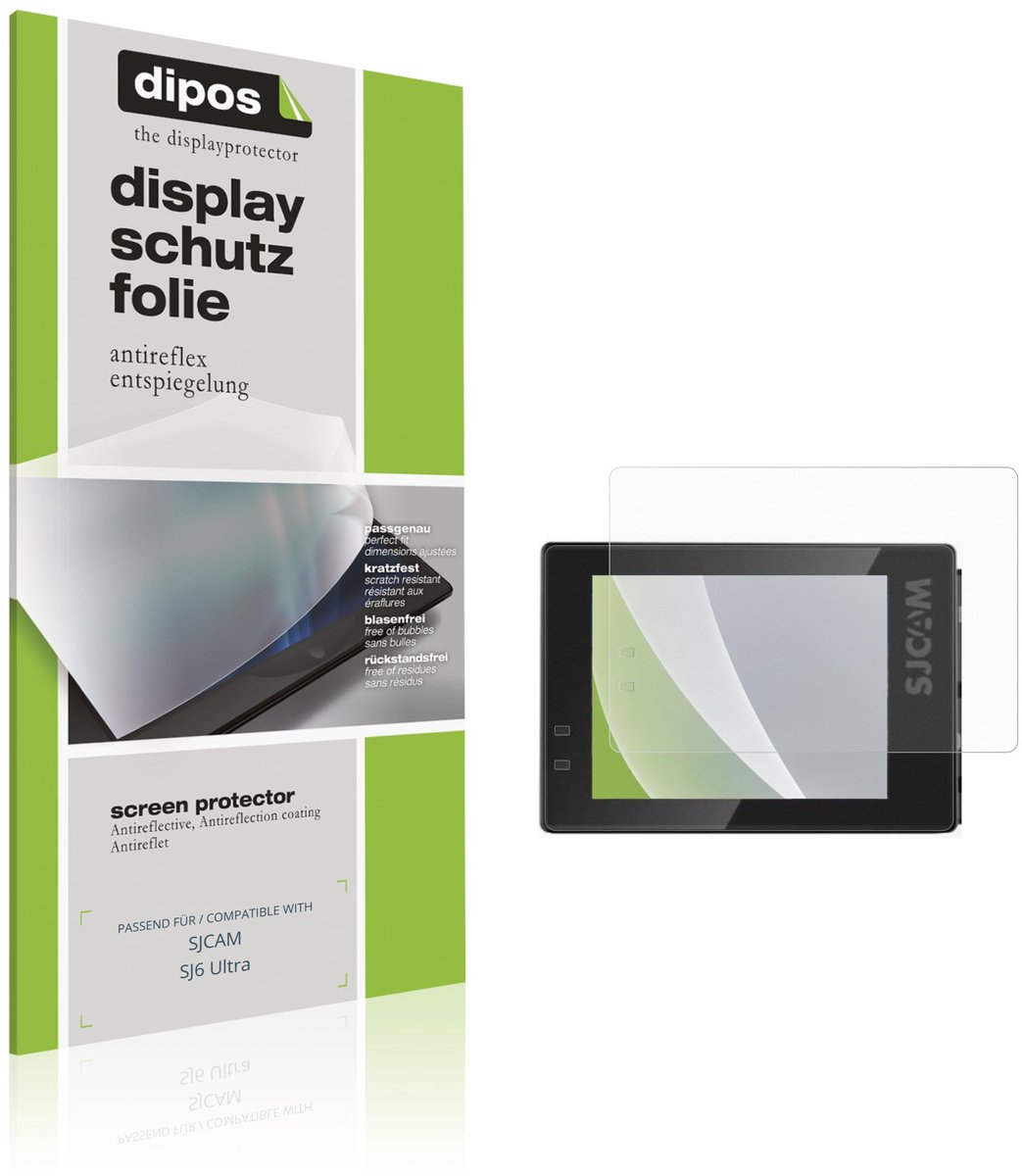 dipos – 4x Matte Beschermfolie geschikt voor SJCAM SJ6 Ultra | Krasbestendige & antireflecterende Screenprotector Ultra-Thin