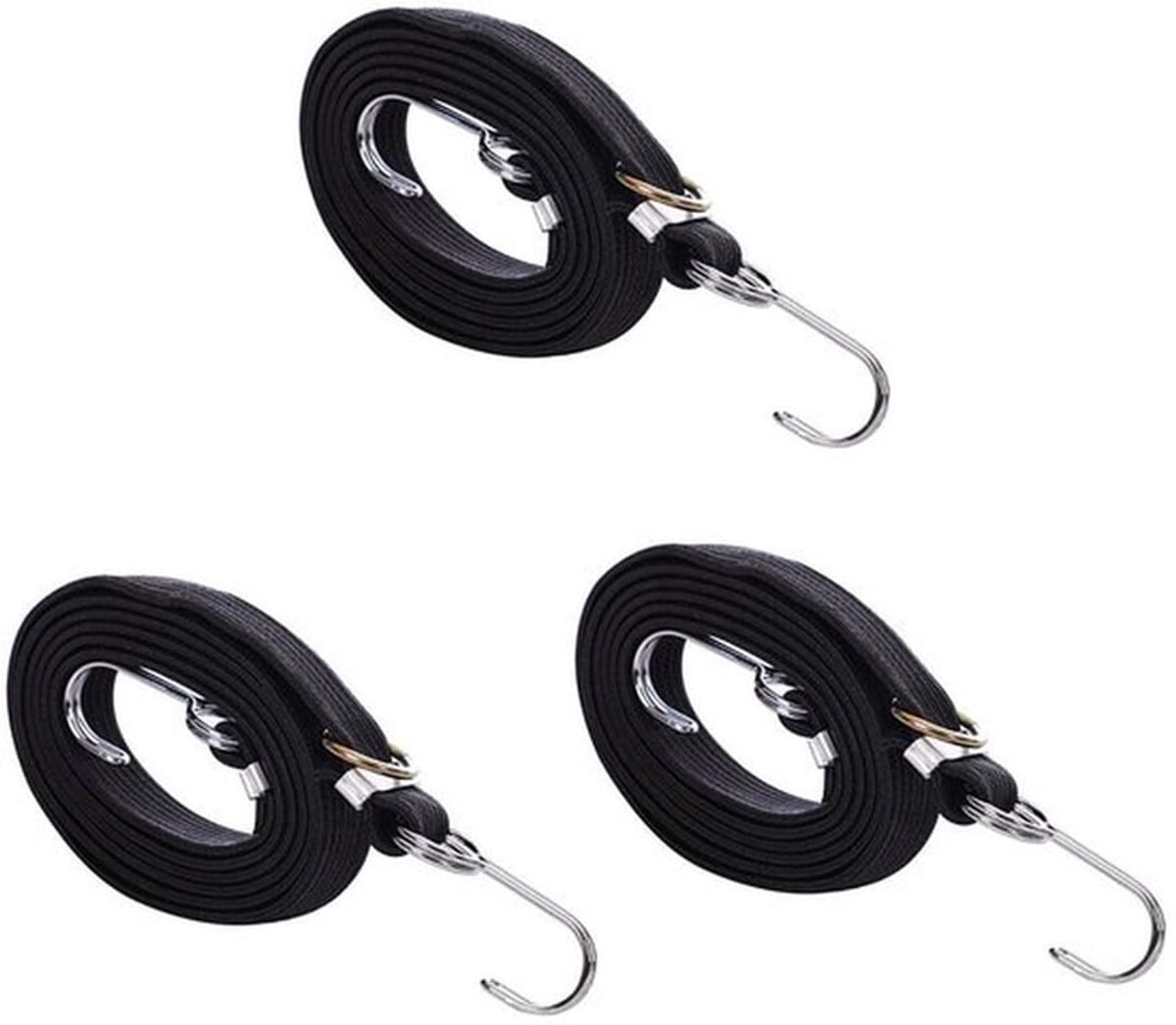 Bungee Koorden 80 Inch - Verstelbaar Elastisch Touw - Heavy Duty - Met Gesp/Haken - Anti-roest - Voor Camping/Tuinieren - Elastisch Koord