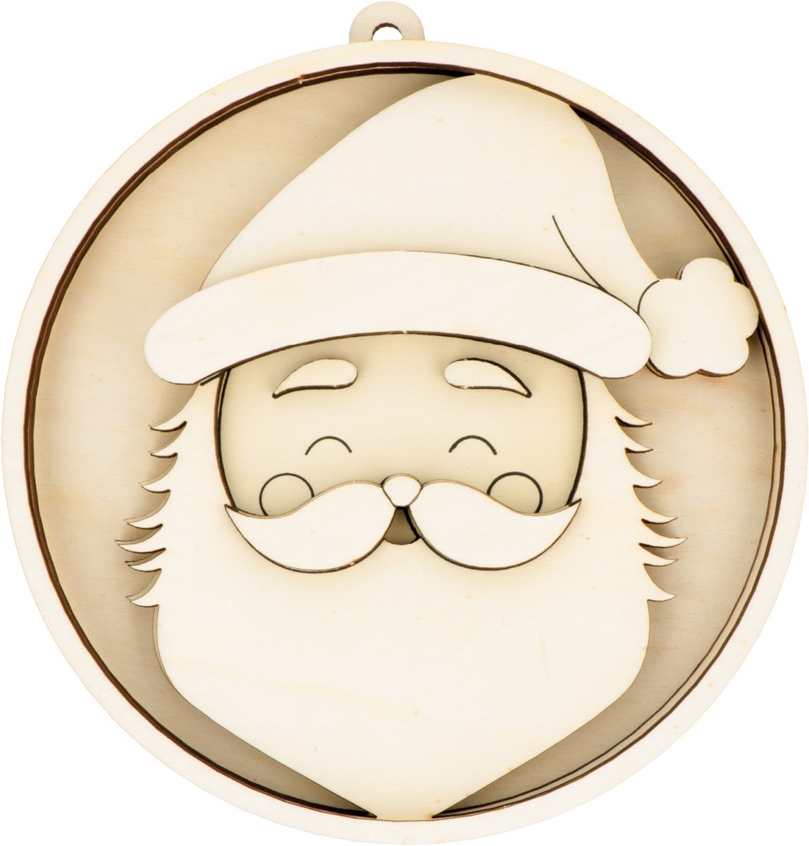 Hangende décoratie 3D- 5 houten silhouetten Kerstman - Artemio