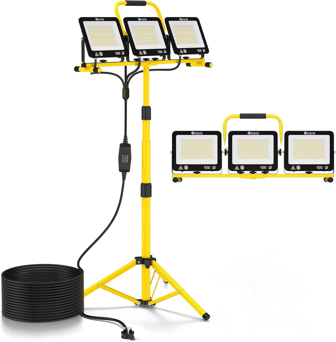 LED Werklamp met Statief - Zwart - Verstelbare Hoogte - Waterdicht en Schokbestendig - Voor Garage en Buitentoepassingen