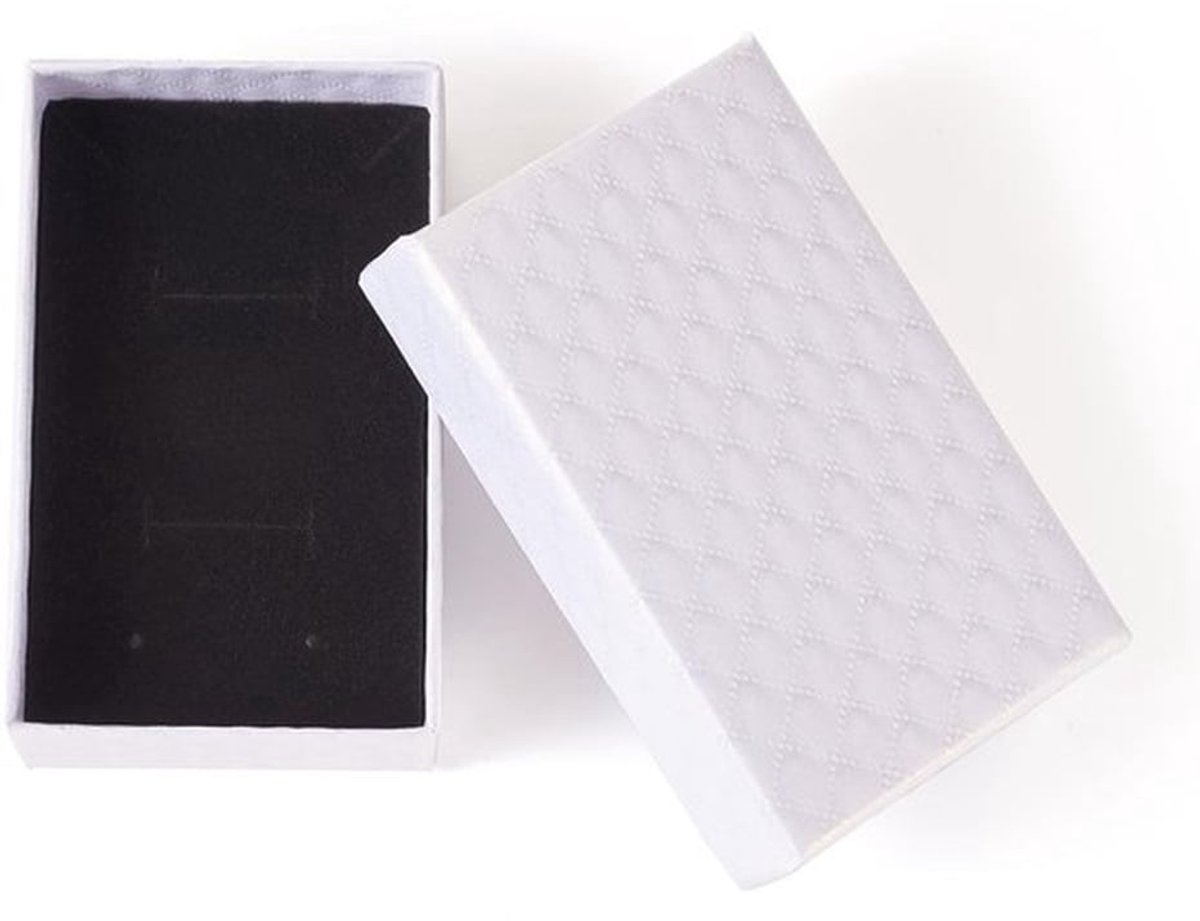 Sieraden Doos 12 Stuks - Kartonnen Geschenkdoos - Rechthoekig - 8,1x5,1x2,75cm - Voor Ring/Ketting/Oorbellen/Armband - Stevig Materiaal