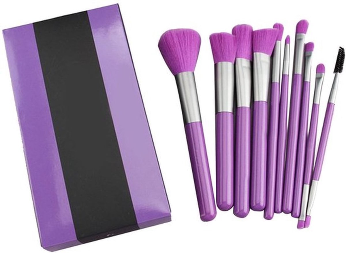 Make-up Kwasten Set - 10st Synthetische Kwasten - Houten Handvat - Gezichts- en Oogmake-up - Draagbaar - Zachte Haren - Cosmetische Kwasten
