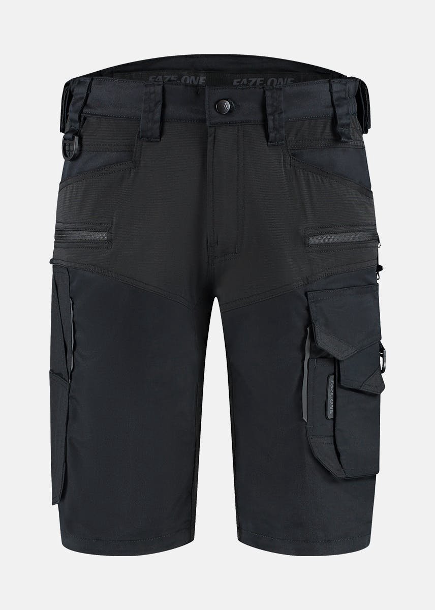 Faze.One Coach 4K Semi-Stretch Korte Werkbroek - Zwart - Maat 54 | Ripstop | Heren