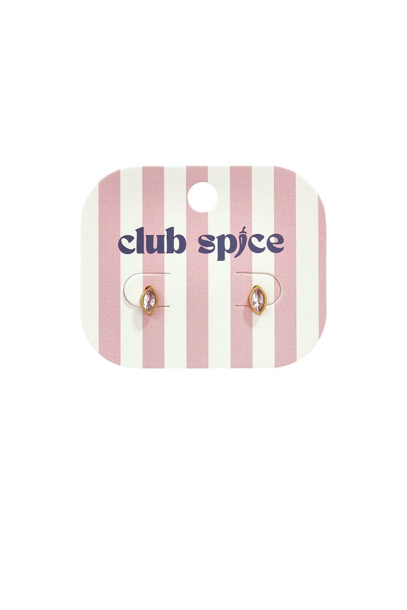 Nola - Oorknopjes - Stainless Steel - - Roze