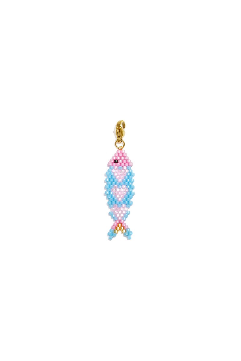 Lilli June - Vis Hanger - Glas & Stainless Steel - - Blauw