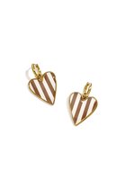 Lola - Hartjes Oorbellen - Stainless Steel - - Bruin