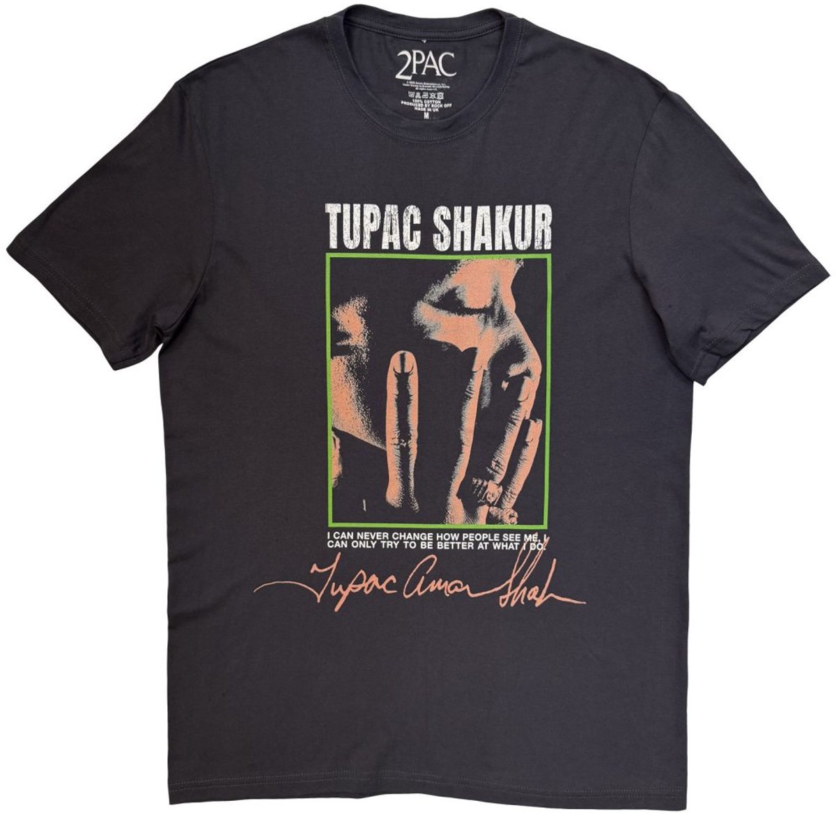 Tupac - Photo Heren Tshirt - S - Grijs