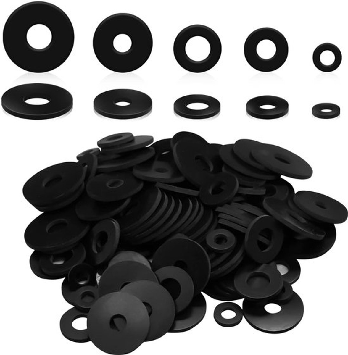 Sluitringen 120 Stuks - Rubberen Afdichtingen - Flexibel en Elastisch - Vijf Maten 12/18/20/25/30 mm - Eenvoudig te Installeren - Geschikt voor Kranen
