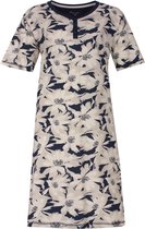 Medaillon Dames Nachthemd - V-Hals - Blauw - Maat L