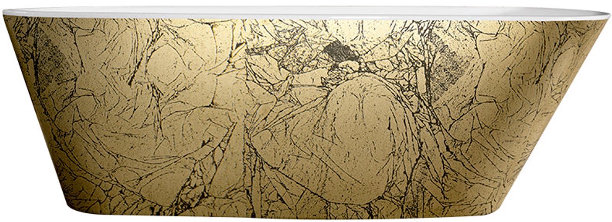 Vrijstaand ligbad Sanitado Industry Gold brush 172x75cm mat goud en wit