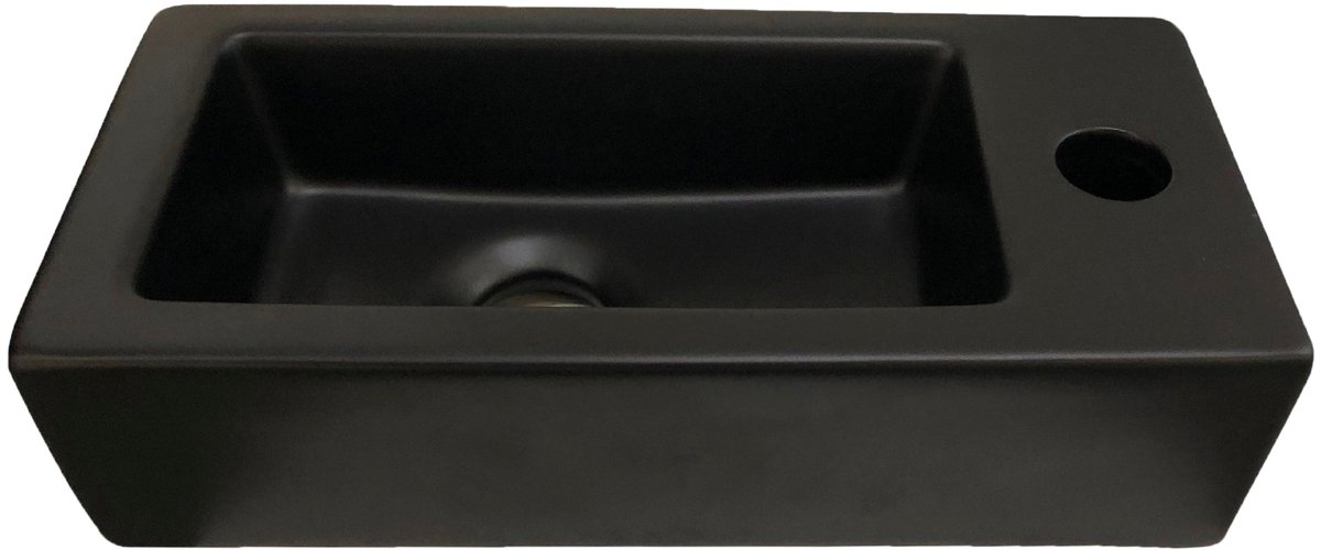 Toilet fonteinbakje Sanitado rainbow rechts 37 x 18 x 9 cm mat zwart