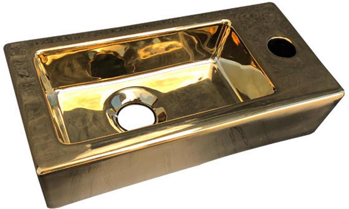 Toilet fonteinbakje Sanitado rainbow rechts 37 x 18 x 9 cm goud