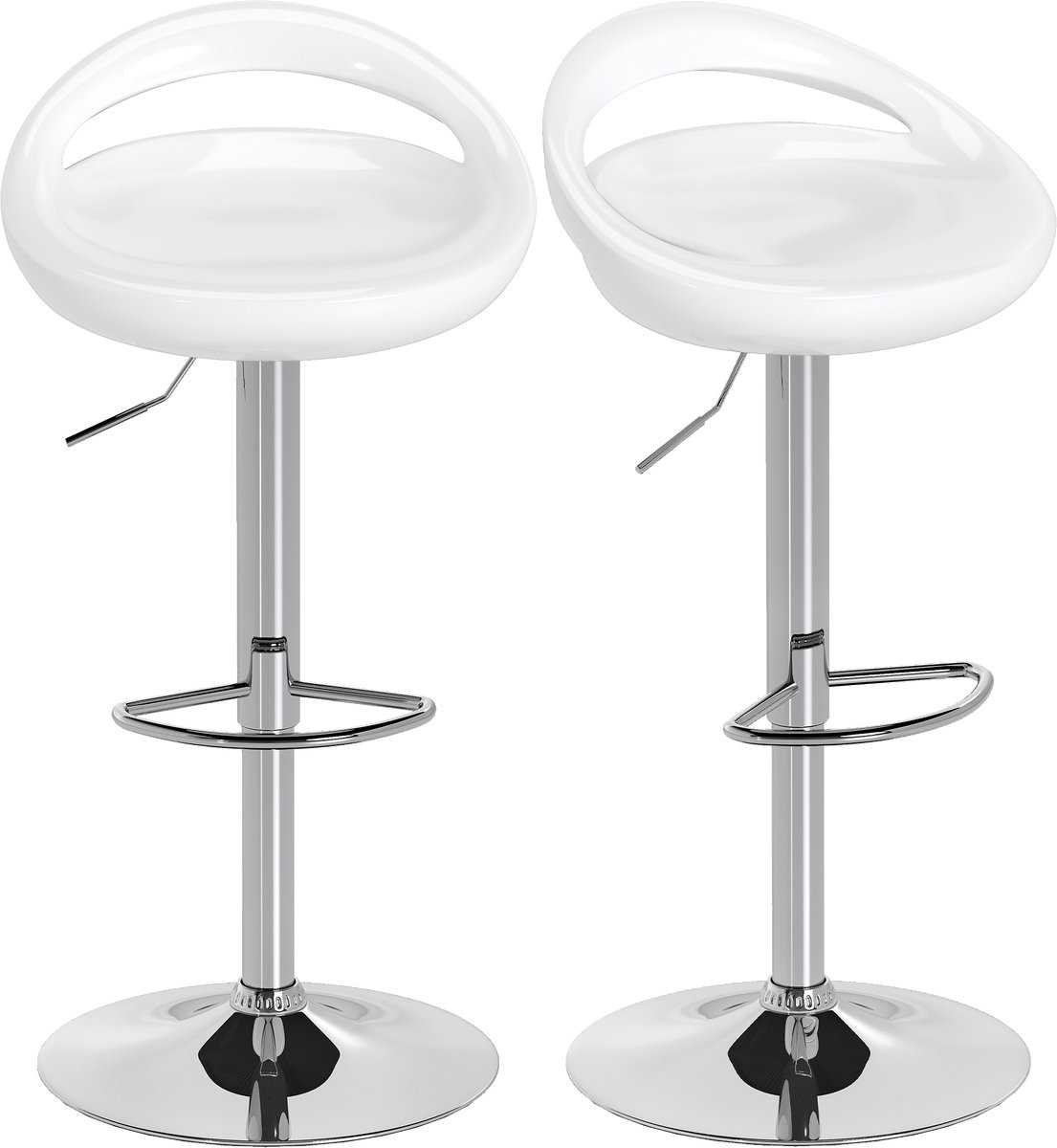 HOMCOM-Barkruk-46x41x96cm-ABS-Wit