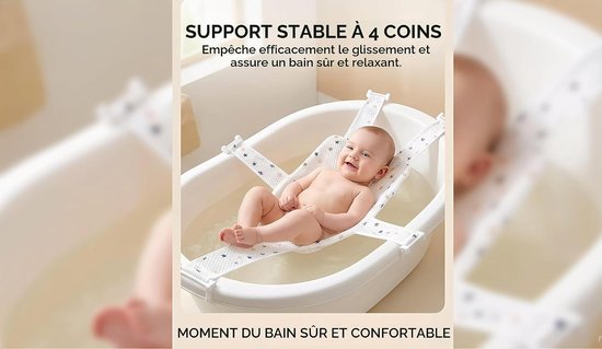 Babybadmat - babybadmat - babybadnetje - babybadstoel - badzitje - verstelbaar - antislip - badnetje voor pasgeborenen - babybadkussenstoel - Voor baby's van 0-24 maanden — afbeelding 5