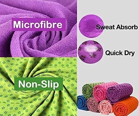Antislip yogahanddoek - microvezel yogahanddoek, sneldrogend - antislip yogahanddoek, voorvoor yogamatten en hot yoga. van Merkloos — afbeelding 4