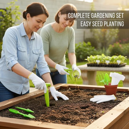 14 delige zaadstrooier - grondbewerker - etiketten - tuingereedschap - eenvoudig in gebruik - gemakkelijk schoon te maken - handmatig - tuinaccessoires - geschikt voor tuinen, plantentuinen, groenten (groen, meerdere maten) — afbeelding 5