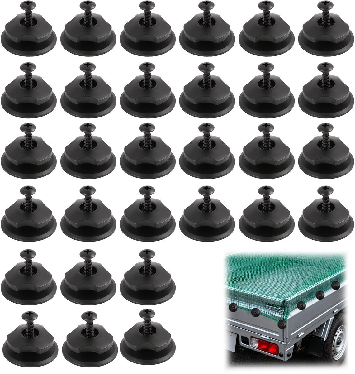 Solidchoice - Set van 30 Ronde Haken voor Aanbrengen op Trailers