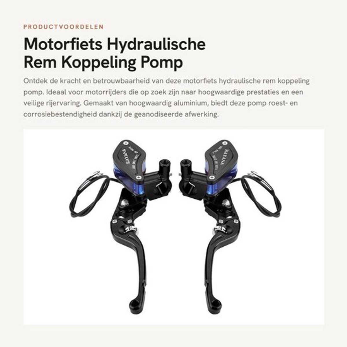 Rempomp 22 mm - Aluminium - Hydraulische Koppeling - Roestbestendig - Veilig in Gebruik - Blad-vormige Oliebeker - Remkoppeling