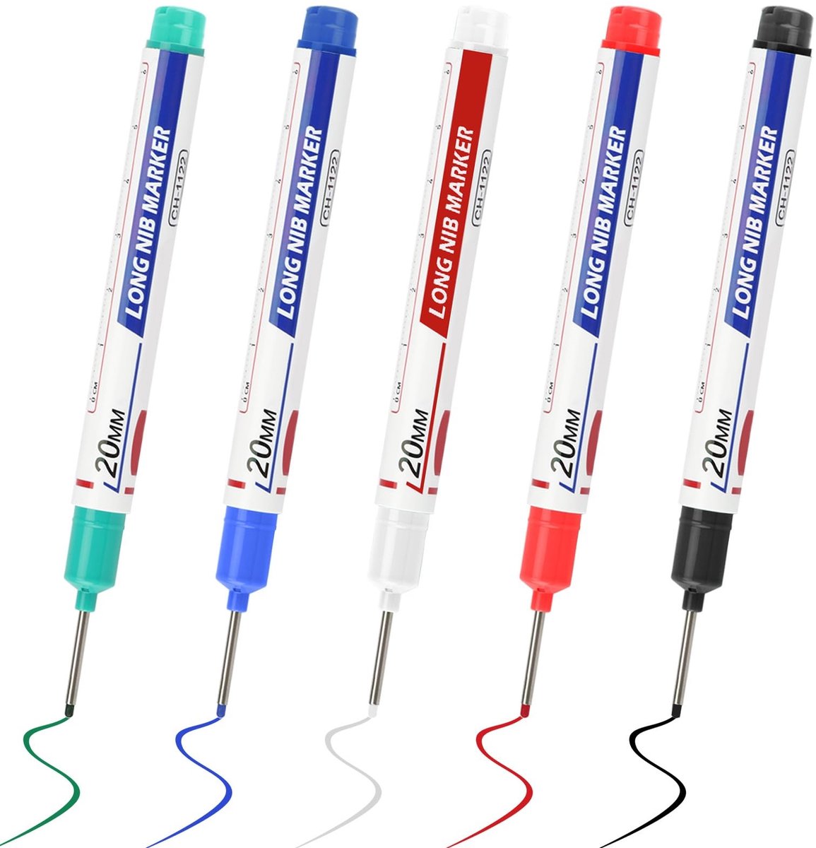 Solidchoice - Set van 5 Diepe Gaten Marker Pencils