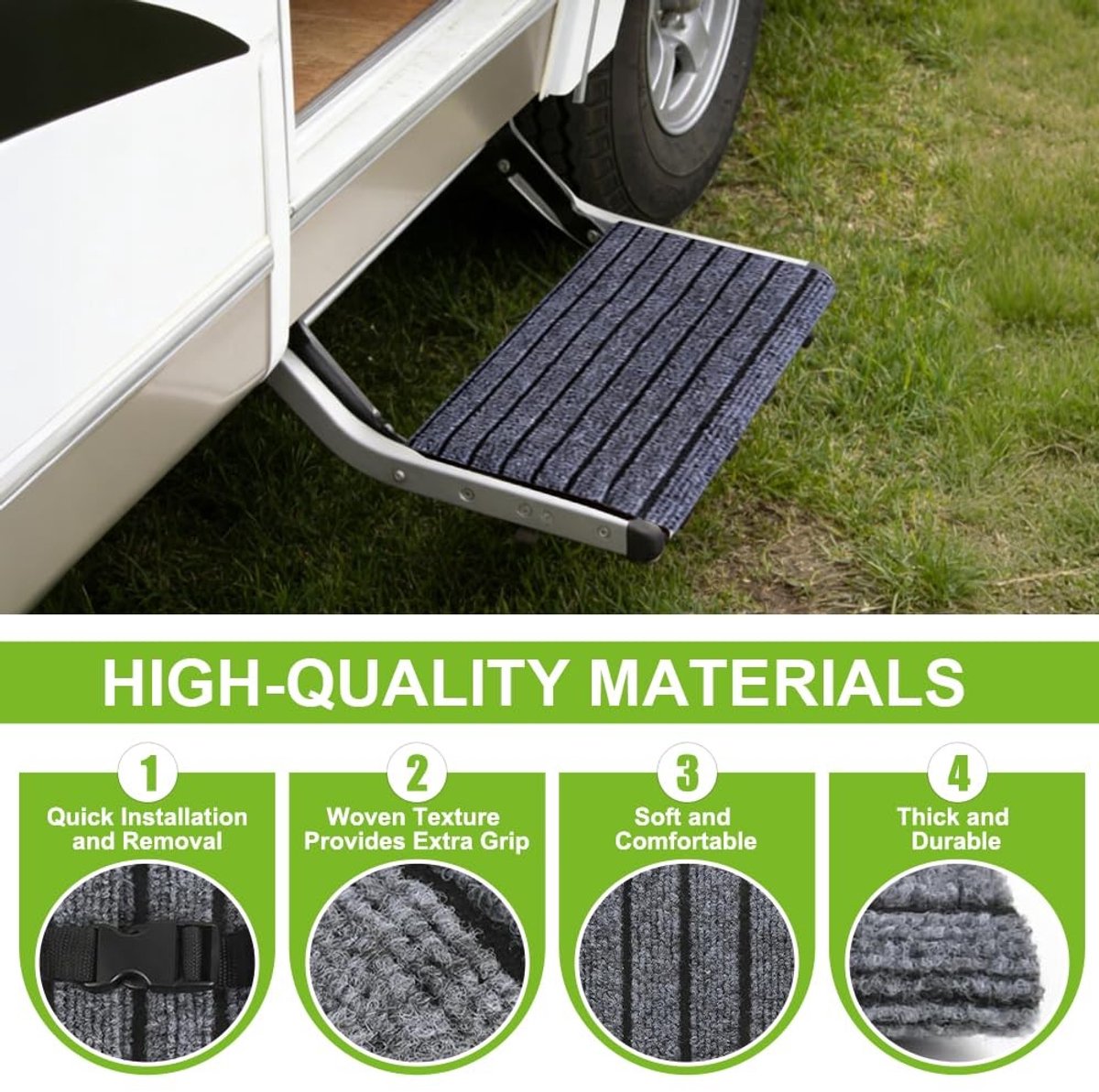 Solidchoice - Antislip Trapmat voor Camper met Verstelbare Gesp