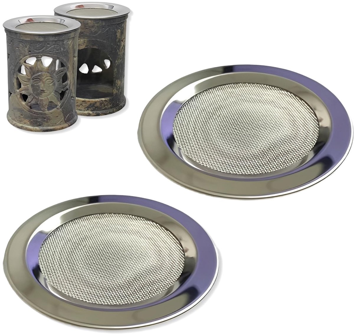 Solidchoice - Set van 2 Roestvrijstalen Wierookstoven voor Geurlampen
