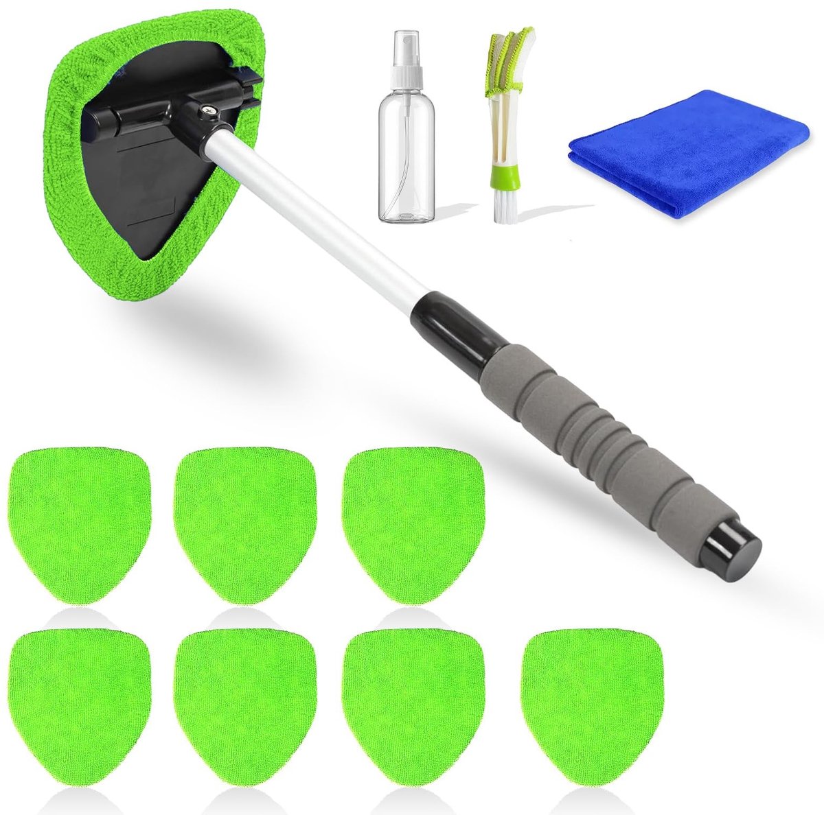 Solidchoice - Ruitenreiniger voor Auto met 7 Microvezelpads en 1 Cockpitdoek