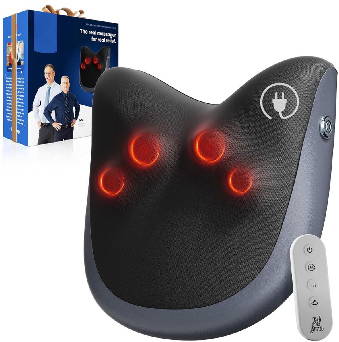 LNMsolutions® Massagekussen - Massagekussen Rug - Nek en Schouder Massage Apparaat - Zwart - 30cm x 29cm x 13cm
