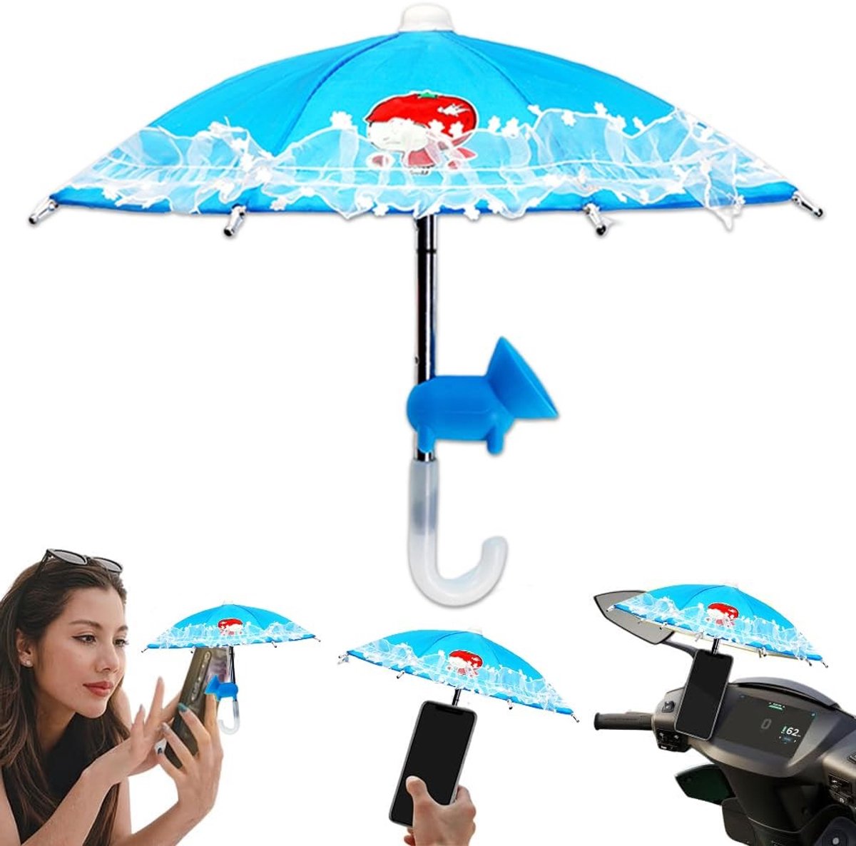 Solidchoice - Multifunctionele Telefoonparaplu met Zuignap