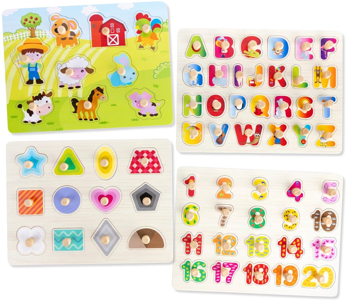 Solidchoice - Montessori Houten Puzzel Set voor Kinderen