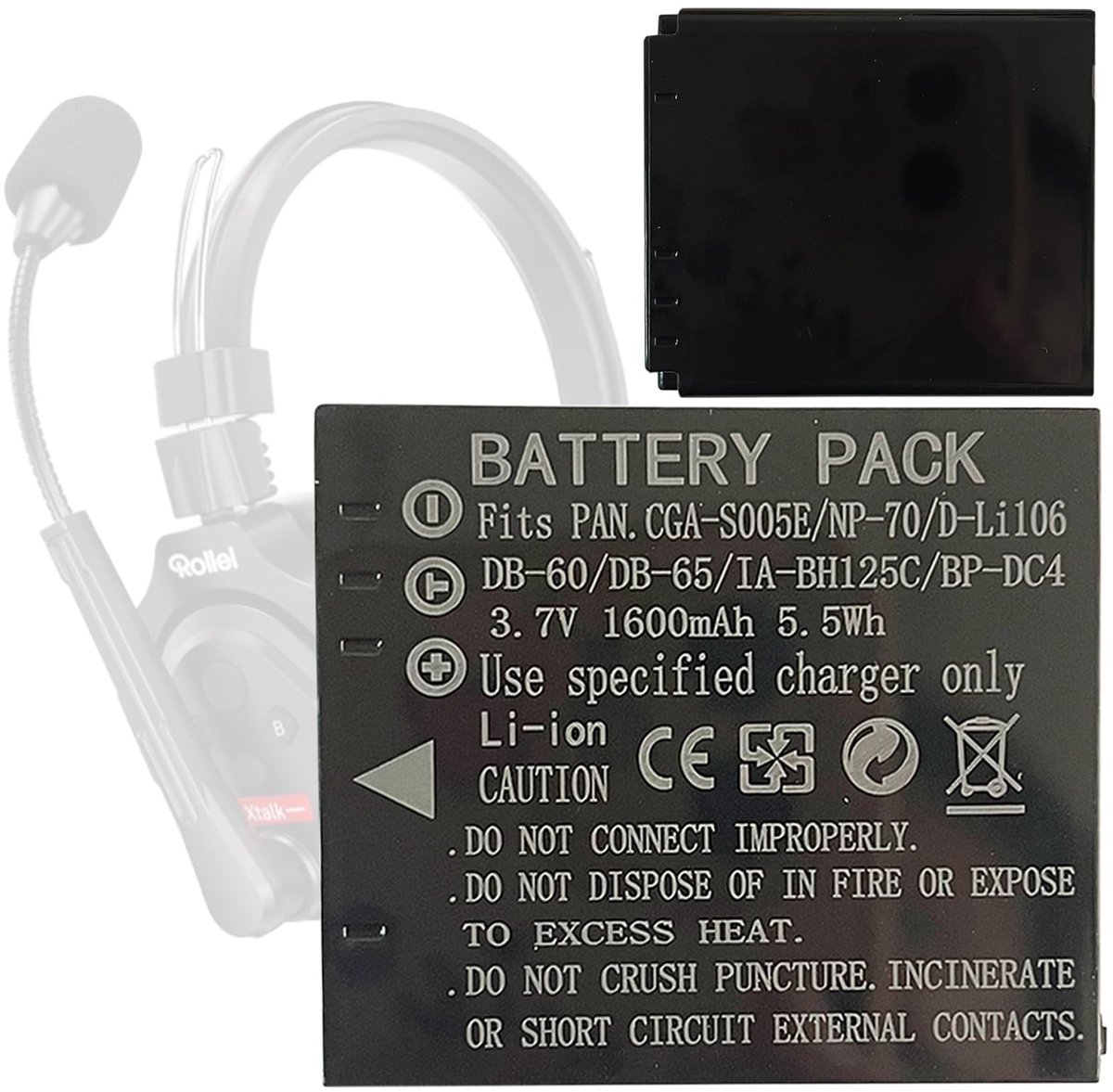 Solidchoice - CGA-S005E Vervangende Accu voor Intercom Headsets