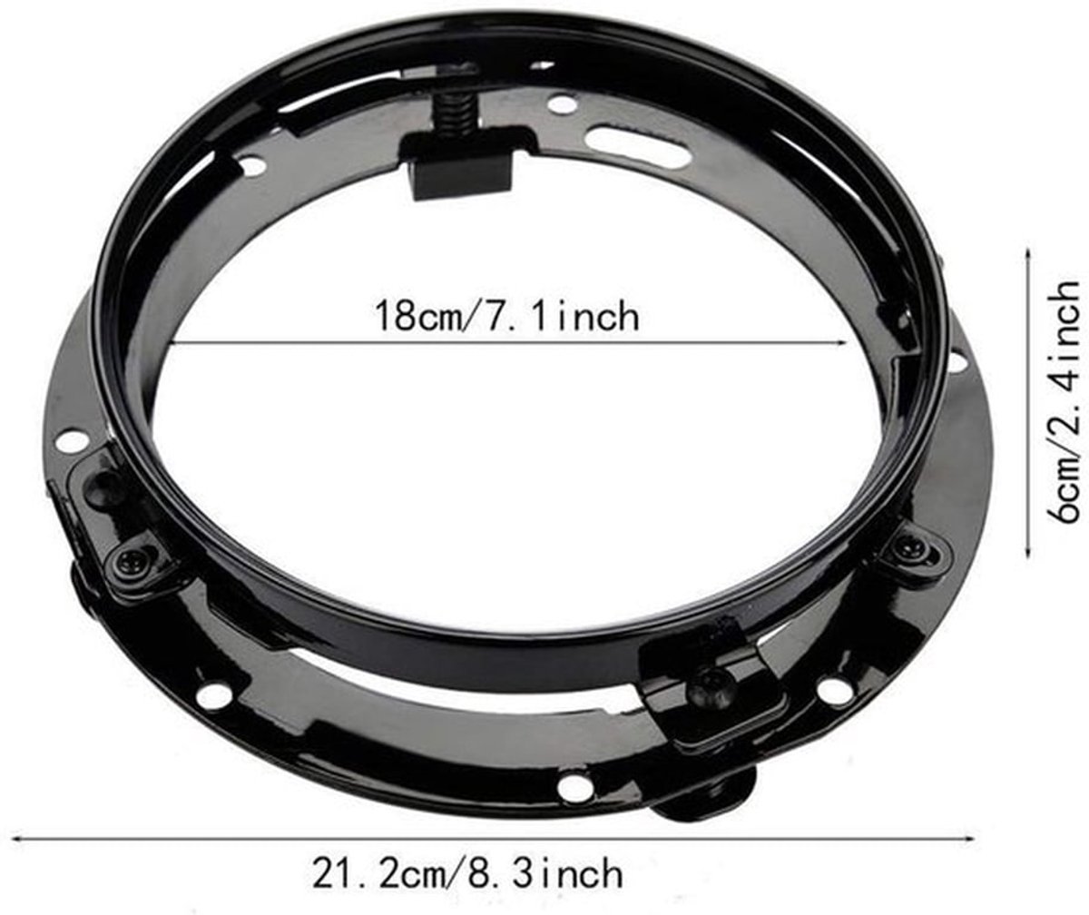 Autokoplampbeugel 7 Inch - Ronde Ringmontagebeugel - Aluminium Legering - Universele Pasvorm - Voor Motorfietsen - Eenvoudig te Installeren - Koplampbeugel