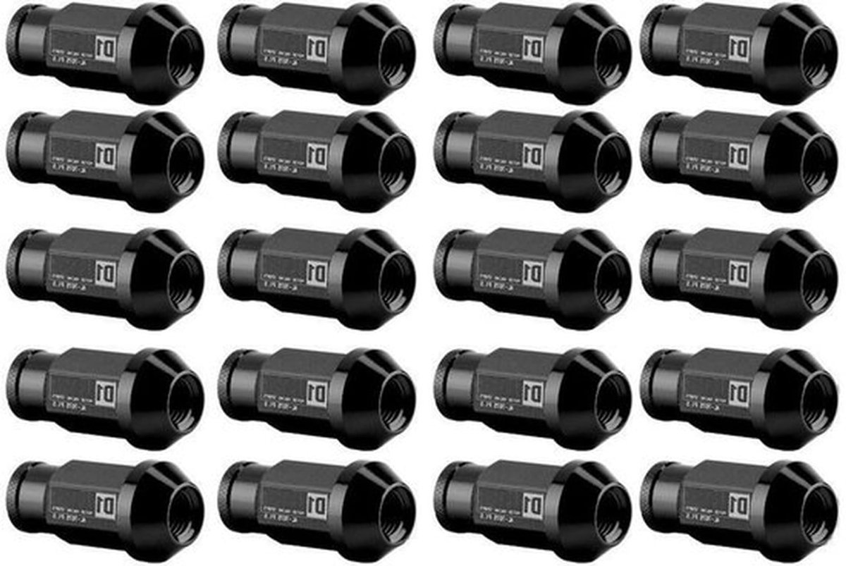 Racing Spline Wielmoeren M12X1.5 voor Aluminium Velgen - Zwarte Auto Banden Bevestigingsmoeren en Wielen