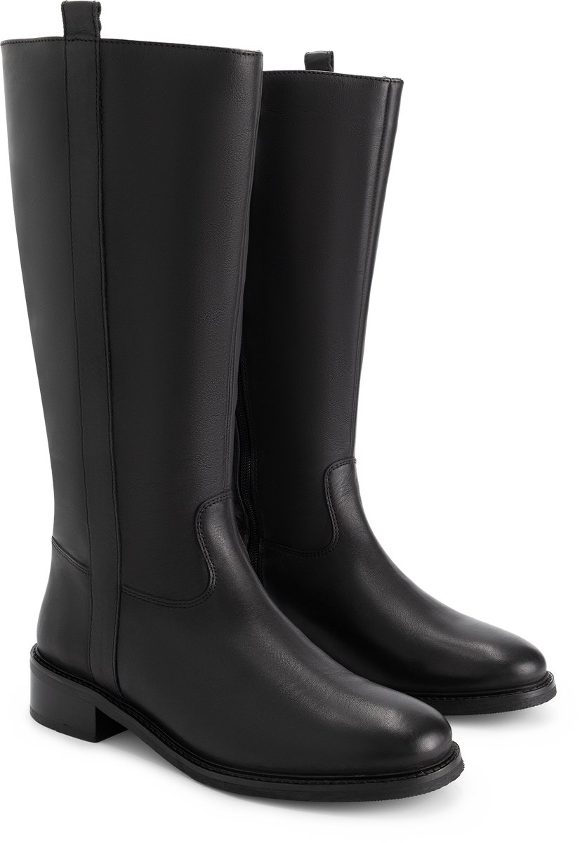 Jilsen Dames Laarzen Brede Schacht en Laarzen Brede Kuiten Kim in Zwart Kuitomtrek 48 cm, schoenmaat 39
